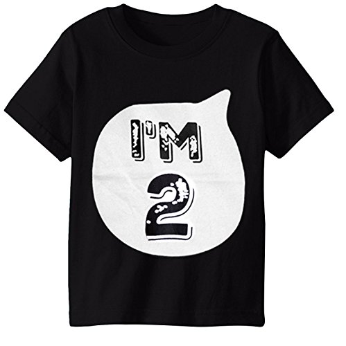 NNJXD Summer I am 1 2 3 4 Year Girl and Boy's Family Party T-Shirt Size (2) 2 Years Black