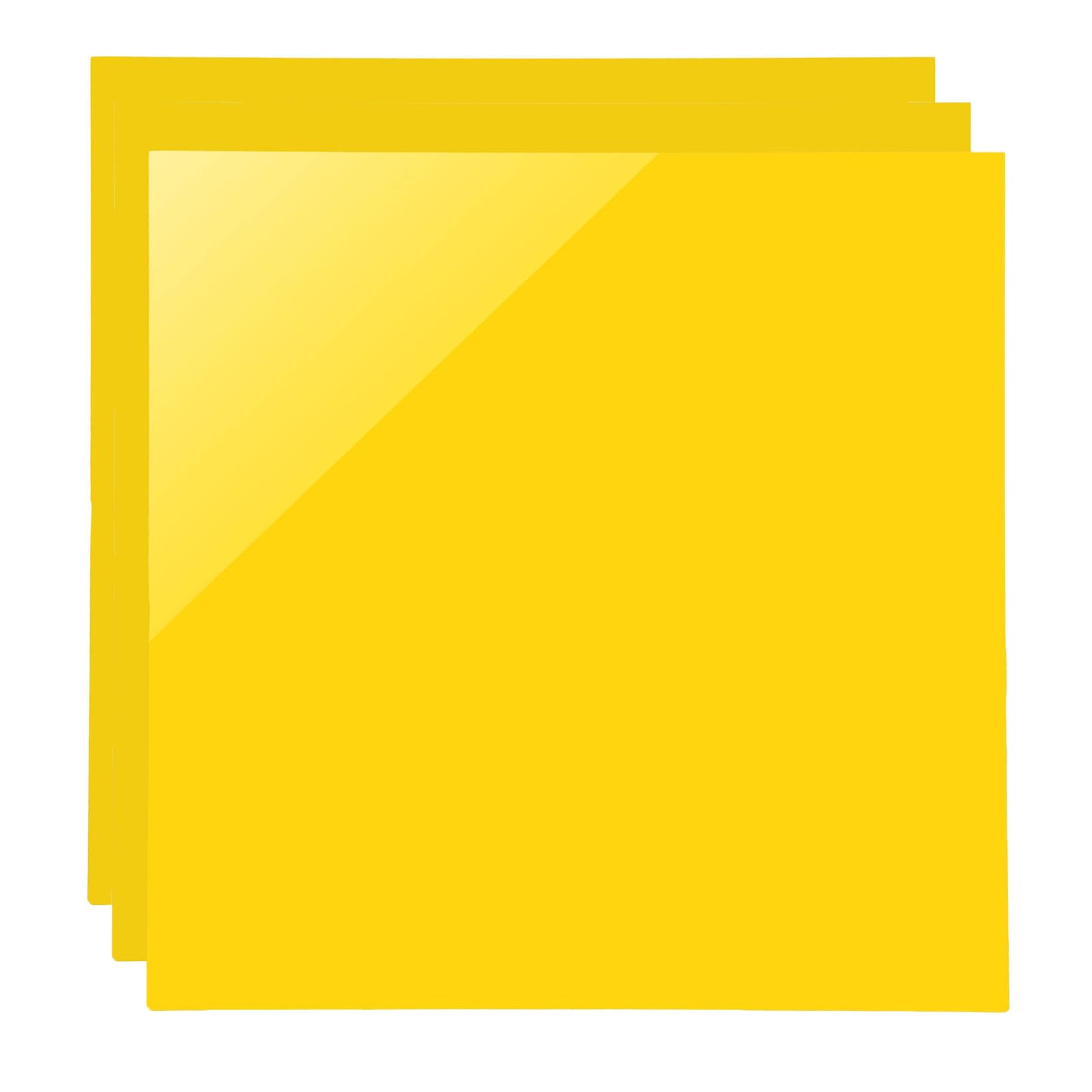 SCULPFUN 3 Pieces Yellow Opaque Acrylic Sheets for Laser Engraving, 30 * 30cm Personalized Sign Boards for Home Office Decoration, 3mm Thick