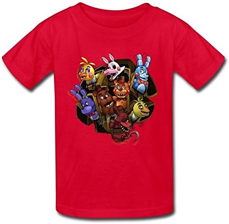 Flycro Kid's Geek Five Nights At Freddy T-shirts Size M Red