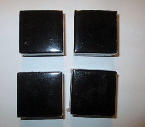 4-4-PACKS U S Ceramic Tile Coral Collection Bright Black 2in x 2in Glass