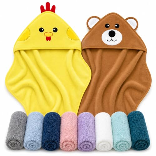 Cute Castle Baby Hooded Towel and Washcloth Set