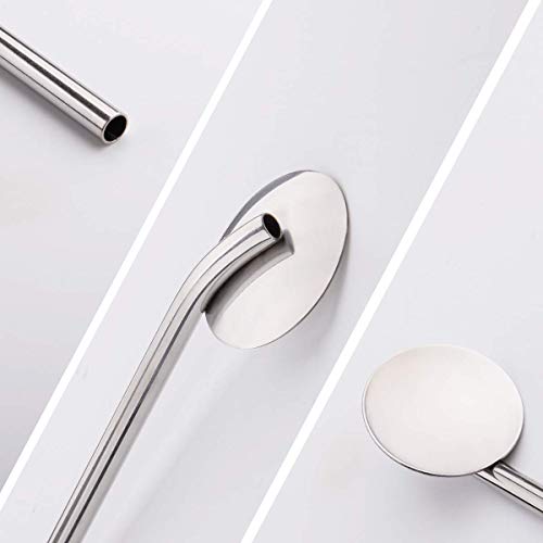 Spoons Straws, AnSaw Reusable Drinking Straws, Mixing Spoon 2-in-1 Stirrer Spoon Straws Utensil  w/Clean Brushes for Milkshake,Smoothies, Iced Coffee/tea, Cocktail -7.67 inches (5 Pack) - Thumbnail 5