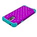 Galaxy S5 Case, EC™ Studded Rhinestone Case, Hybrid Gel Dual Layer Diamond Bling Crystal Cover for Samsung Galaxy S5 / SV / i9600 (A Purple/Teal)