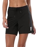 ALove Women's Stretch Boardshort Swim Shorts Beach Bottoms Black XXL