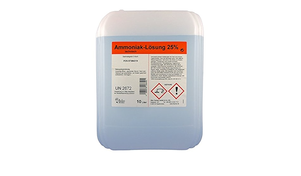 Amoniaco solución 25% 10 L : Amazon.es: Salud y cuidado personal