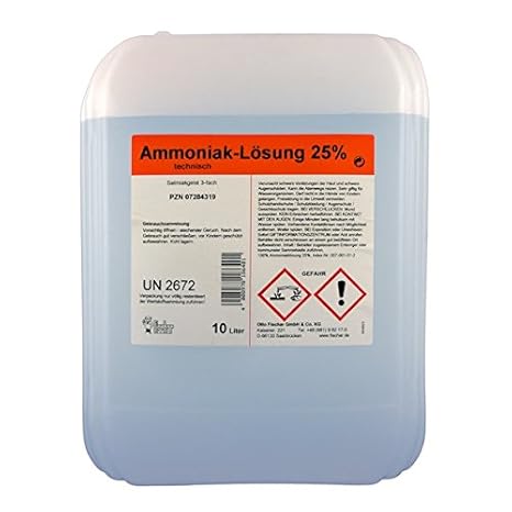 Amoniaco solución 25% 10 L: Amazon.es: Salud y cuidado personal