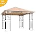 ABCCANOPY Garden Gazebo Replacement Canopy 10' x 10' Soft Top for 10' x 10' Gazebo Model L-GZ730PST-C1 Beige(only Roof)