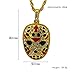 sameno Men's Hip-hop European and American Style Mask Personality Facebook Pendant Necklace Trend Fashion Jewelry (Gold)