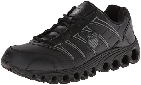 K-Swiss Men's Grancourt Tubes Slip Resistant Duty Shoe,Black/Charcoal,9 M US
