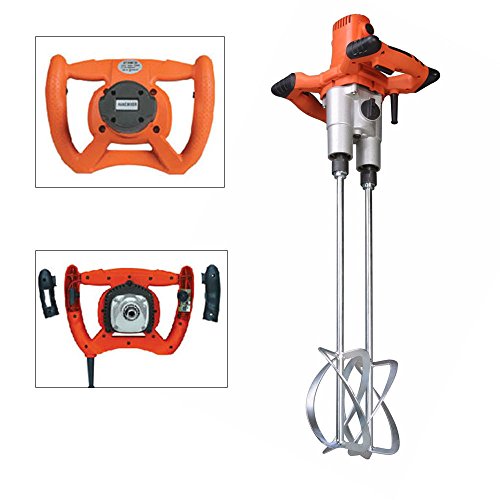 Hand Held Power Concrete Mixers 1800W Portable Electric Mortar Plaster Mixer Tool Double Shaft, US STOCK