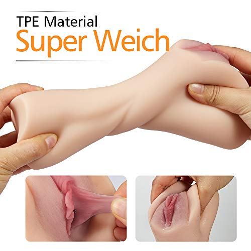 Fondlove Taschenmuschi Realistische Masturbator 3D Vagina für Männer mit Erotik Klitoris und Schamlippen Silicon Sex Masturbation Sexspielzeug Männer