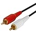 Cmple - 2 RCA Cables 3ft Dual RCA Male to Male Stereo Audio Speaker Cable Red and White Plugs Cord for Subwoofer, Audio Mixer, Amplifier, Car Stereo, Marine Audio - Black