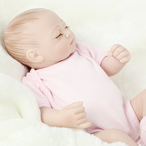 Joykit Reborn Doll, 11 inch Mini Doll Reborn Full Silicone Reborn Baby Doll Girls Toys Lifelike Doll Pink Christmas Gift for Children