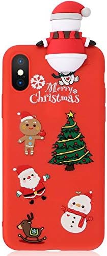 Christmas Cute Case for iPhone Xs,iPhone X - QYSFriday Funny 3D Cartoon Silicone Soft Slim Protective Shockproof Case Cover