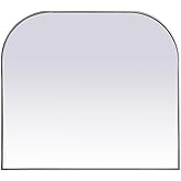 Elegant Decor Blaire 40x38 Arch Modern MDF Wood/Iron Mirror in Silver