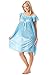 Casual Nights Women's Satin Nightgown Embroidered Lace Cap Sleeve - Light Blue - Large