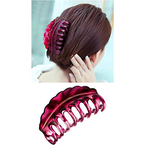 6 Pack Large Clear Leopard Black Brown Octopus Plastic Hair Claw Clips Clutcher Crab Jaw Barrettes Grips Clamps Clasps Pin Buns Braids Twist Hair Up Fancy Accessories for Women Girl Thin Thick Hair