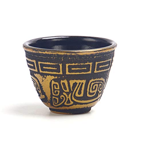 6 piece Japanese Cast Iron Teapot Tea Cup Set w/Trivet, Golden Cherry (30 oz) Pricepulse