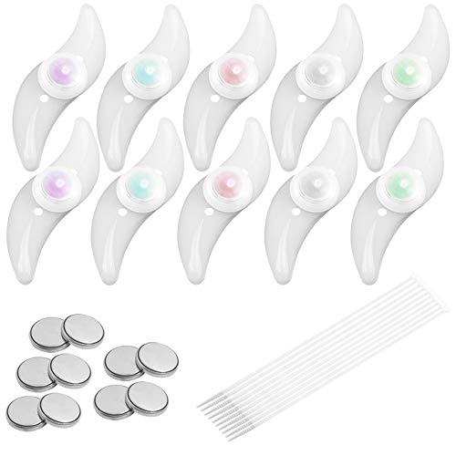 YuCool 10 Packs Bike Spoke Light, Colorful Bike Wheel Lights LED Bike Light with 10 Pcs CR2032 Batteries 10 Pcs Zip Ties for Bicycle Wheel Decoration-5 Colors