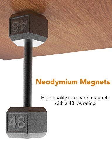 Magnetic Gun Mount 2-Pack | Rubberized 48 lbs Rated Gun Magnet | Gun Magnet Mount-Concealed Holder for Handgun, Pistol, Rifle, Shotgun, Revolver, Magazine