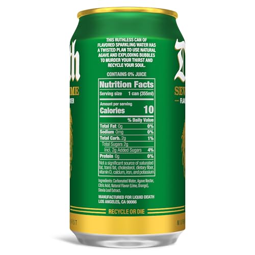 LIQUID DEATH SEVERED LIME SPARKLING WATER, 12 FZ