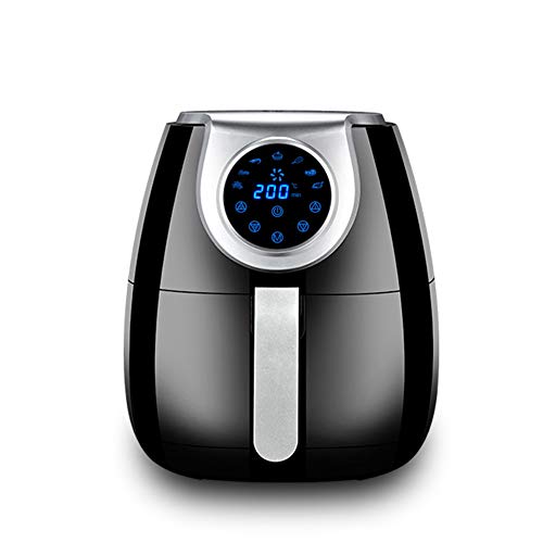 Click Here to See More Images Air Frying Pan Household Large Capacity No Smoke Oil Electric Fryer Potato Fryer Fully Automatic Intelligent Fryer Air Stove-BLACK/3OZ