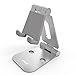 Skomet Foldable Aluminum Phone and Stand, Holder, Dock Compatible with iPhone, iPad, Samsung, Nintendo Switch, Tablet and All Smartphone Devices - with Dual Adjustable Panels - Silver