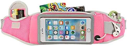 Yomole Sports Running Waist Pack Runner Belt,Lightweight Reflective Pack Exercise Waist Bag for iphone 6 6s Plus 5s 5c se Samsung Galaxy Note 5 4 3 Note Edge S4 S5 S6 S7 (Pink, 5.5inch)