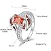 CiNily Orange Opal Rings for Women White Gold Plated Zircon Created Garnet Birthstone Women's Ring Size 9
