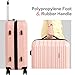 Murtisol ABS Hardside Luggage Sets With Spinner Dual Wheels,Rose Gold, 3-Piece Set(20/24/28)