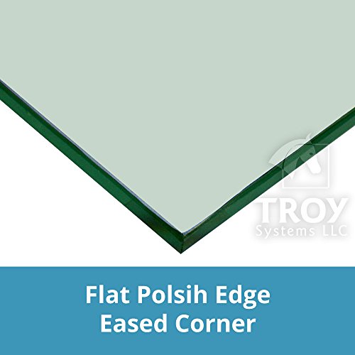 TroySys Tempered Glass Table Top, 1/4" Thick, Flat Polished Edge, Eased Corners, Rectangle - Thumbnail 4