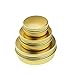 Golden Round Aluminum Cans Screw Lid Metal Tins Jars Empty Slip Slide Containers 48 Pieces 2oz 1oz 0.5oz Mixed Sizes