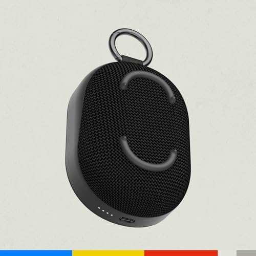 Kilo Cassa Wireless Bluetooth Portatile, Impermeabilità IPX7, 24 Ore di Autonomia, Stereo True Wireless con Cinghia Integrata per Viaggi e Uso all’Aperto - Black