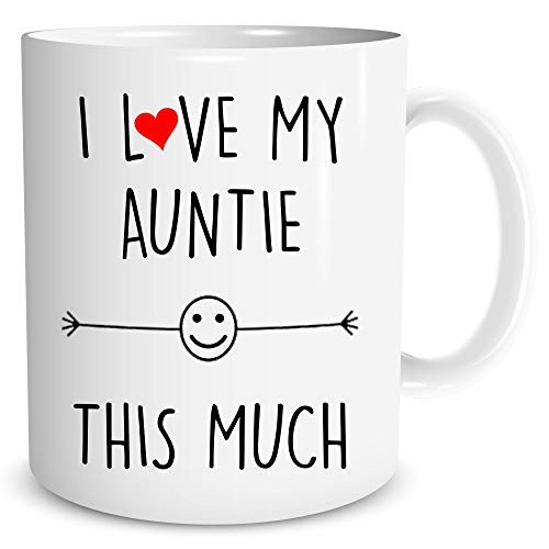 I Love My Auntie This Much 10oz Mug Birthday Gift, Gift for Auntie Christmas Present Auntie Family Best Auntie Sister Sibling WSDMUG1236