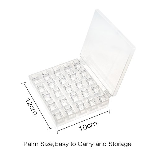 Amado 50pcs Sewing Machine Bobbins with Case, Quality Bobbins Case