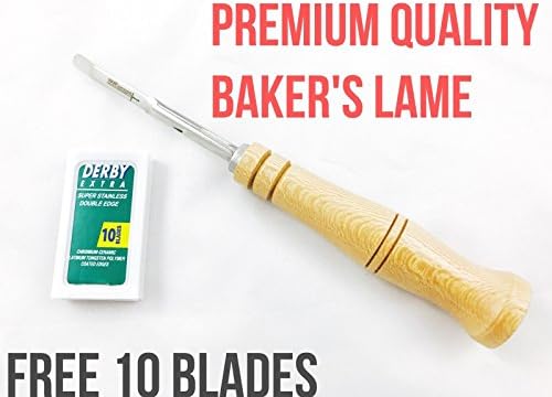 Baker's Lame Grignette For Slashing Scoring Bread Dough Plus Bonus 10 Blades