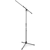 On-Stage MS7701TB Telescoping Euro Boom Mic Stand (Setup for Vocal and Instrument Microphones, Adjustable Height, Angle, and 