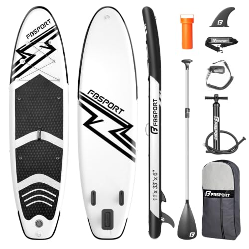 FBSPORT Aufblasbares SUP Board, Stand Up Paddling Board, Aufblasbare Stand Up Paddle Board für Stand-Up Paddling 15CM Dick, Surfbrett Kit mit Verstell