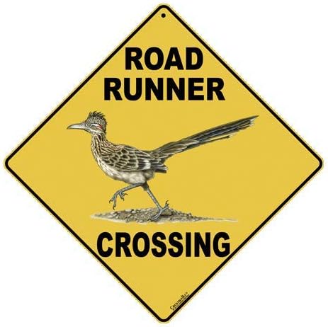 Crosswalks Road Runner Crossing Sign - 12" X 12" Aluminum Sign (X123)