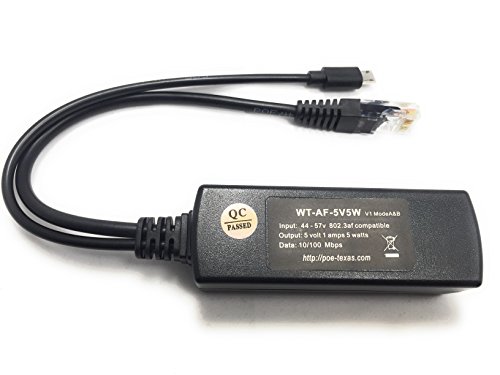 image for WiFi-Texas 802.3af Compatible MicroUSB PoE Splitter with 5 Volts Outpu