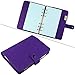 A6 Planner Binder Personal Organizer, 6-Ring Loose Leaf Binder Journal, Refillable 6 Round Ring Binder Cover for A6 Filler Paper, Removable Notebook Spiral Binder with Snap Button,Dark Purple