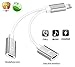 Lightning Headphone Audio Jack Adapter for iphone 7/8/X/7 plus/8 plus (Support iOS 10.3, iOS 11), Cone 2 in 1 Lightning Adapter and Charger (Silver)