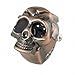 Youyoupifa Cool Design Skull Case Flip Quartz Ring Watch (Red Copper)