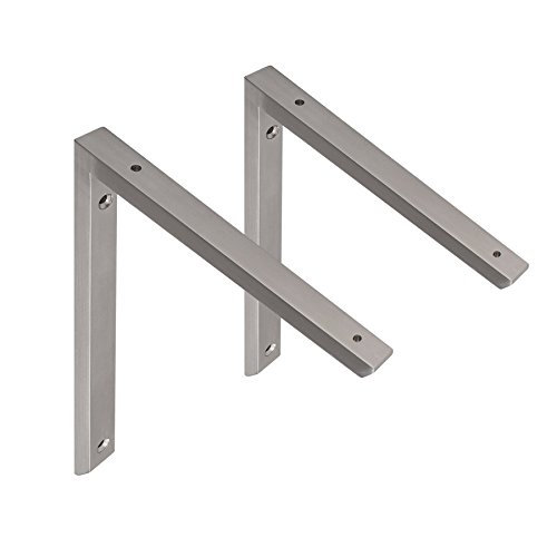 MAYKKE Morrison 10" Shelf Bracket (Set of 2) Modern Stainless Steel
