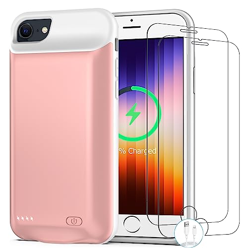 Battery Case for iPhone 7/8/6s/6/SE 2020/SE 3, [10000mAh] Rechargeable  Smart Extended Charging Case Compatible