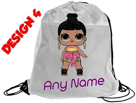 Girls LOL Doll Personalised Gym Bag School/Nursery/Gym/Dancing/Swimming/Sleepover (design4)