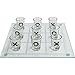 Maxam Shot Glass Tic Tac Toe Set - 9 Alcohol Shooters with X and O Marks, Clear Glass Playing Board