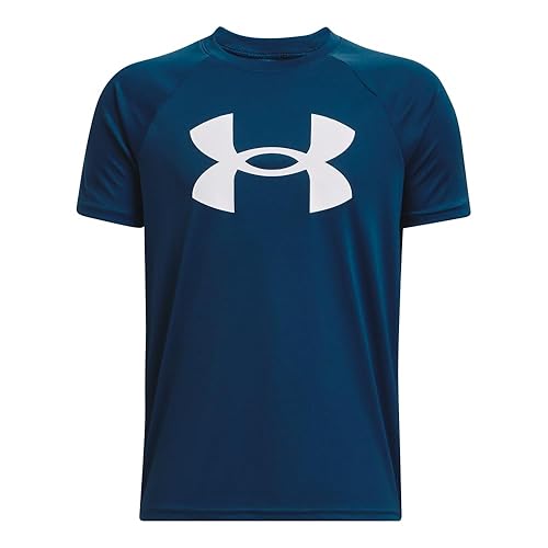 Under Armour Boys Tech Big Logo Short Sleeve T-Shirt, (426) Varsity Blue / / White, X-Small