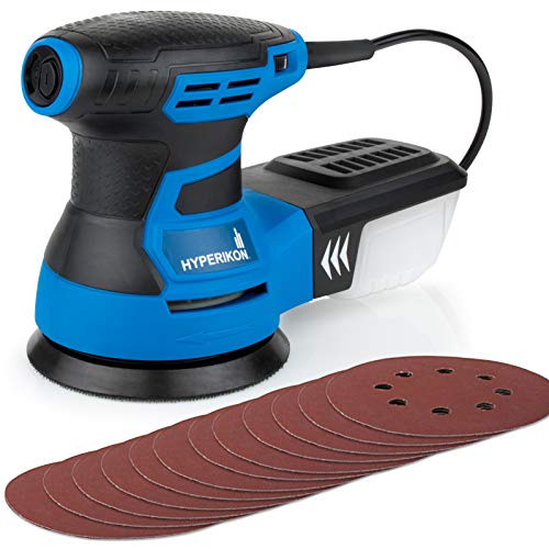 Hyperikon Orbital Sander, 5 Inch Hook and Loop Sanding Disk, Electric Random Orbit Sander, 120V Variable Speed, 2.8A Power