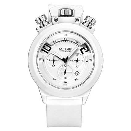 MEGIR Original Military Watch Analog Display Date Chronograph Sport Watches Men Clock Silicone Wristwatch Relogio Masculino
